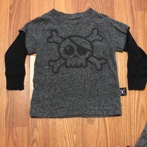 Nununu 12-18 long sleeve skull shirt
